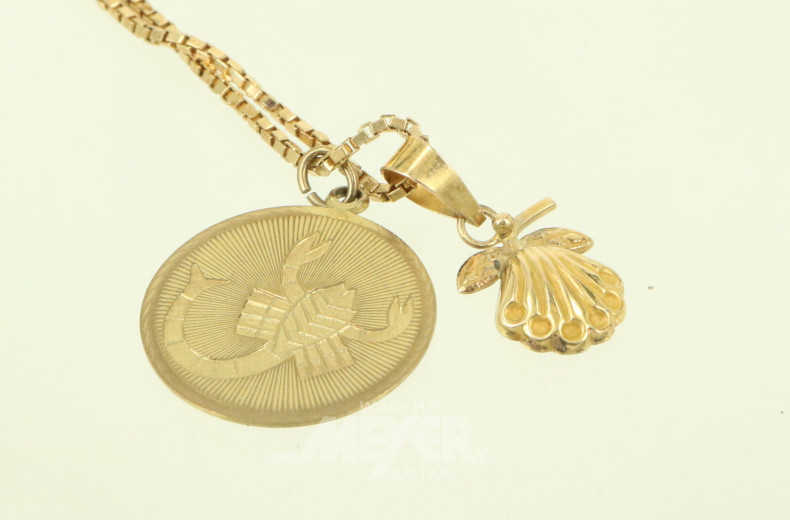 Venezianerkette in 750 GG mit 2 Anhänger