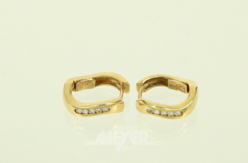 Paar kl. Creolen mit kl. Diamantimitationen