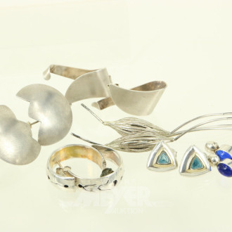 6 Paar ausgefallene Ohrringe in 925er Silber