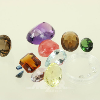 Konvolut Edelsteine, u.a. kl Diamanten