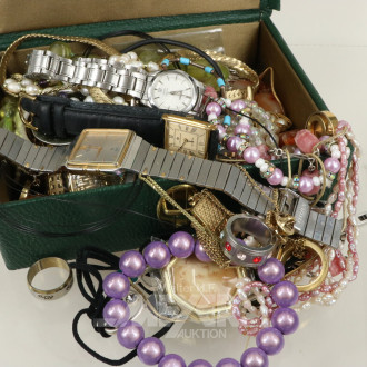 Posten Modeschmuck, best. aus Ketten, Ringe, Broschen, Uhren etc.