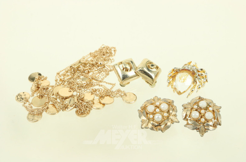 Konvolut Modeschmuck, best. aus: