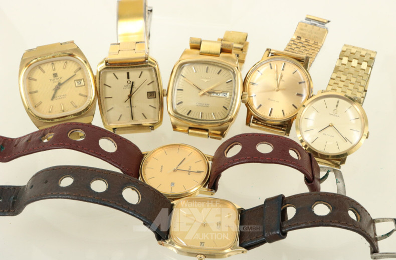 kl. Konvolut div. Armbanduhren inkl. Uhrenbox