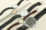 5 versch. Armbanduhren, u.a. Omega, Eterna, Dugena