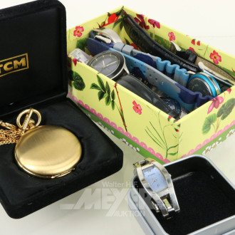 Konvolut versch. Armbanduhren, u.a. Fossil