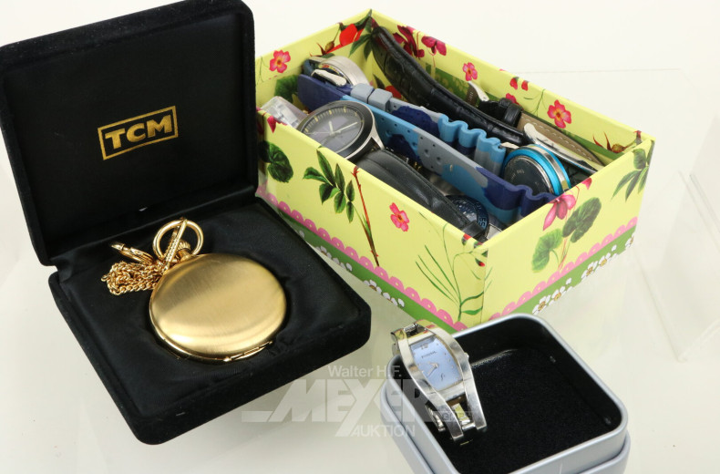 Konvolut versch. Armbanduhren, u.a. Fossil