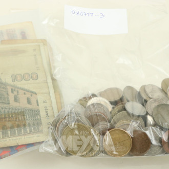 Konvolut Münzen und Banknoten