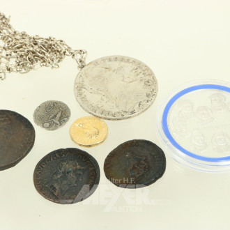 kl. Konvolut Münzen u. Silbermedaillen