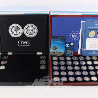 Konvolut Euro-Gedenkmünzen in 2 Münzkassetten