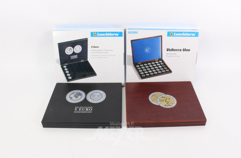 Konvolut Euro-Gedenkmünzen in 2 Münzkassetten
