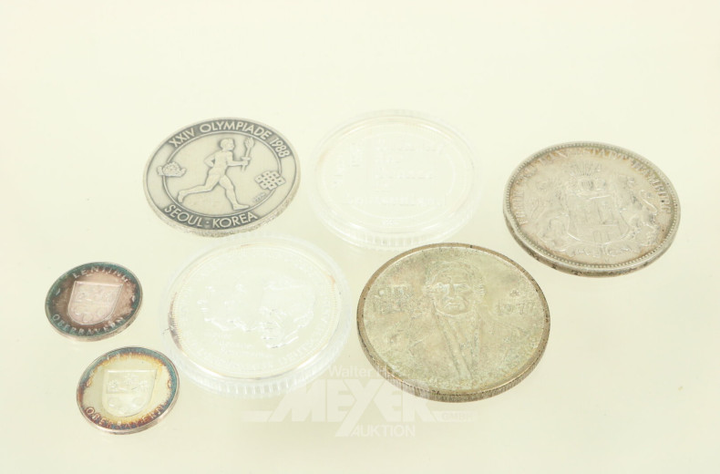 Kl. Konvolut Silbermünzen