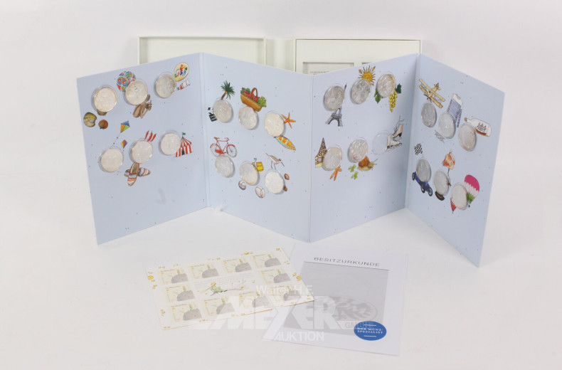 Harcover-Album mit Sammlung von Frankreich 10-Euro-Sonderausgaben 'Der kleine Prinz'