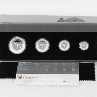 4-tlg. Silbermünzen-Set, Australien Känguru 2016 in Polierter Platte