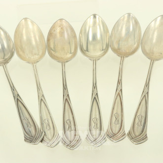 6 Kaffeelöffel im Art-Deco-Stil