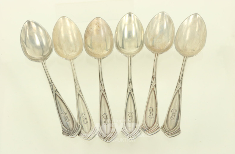 6 Kaffeelöffel im Art-Deco-Stil