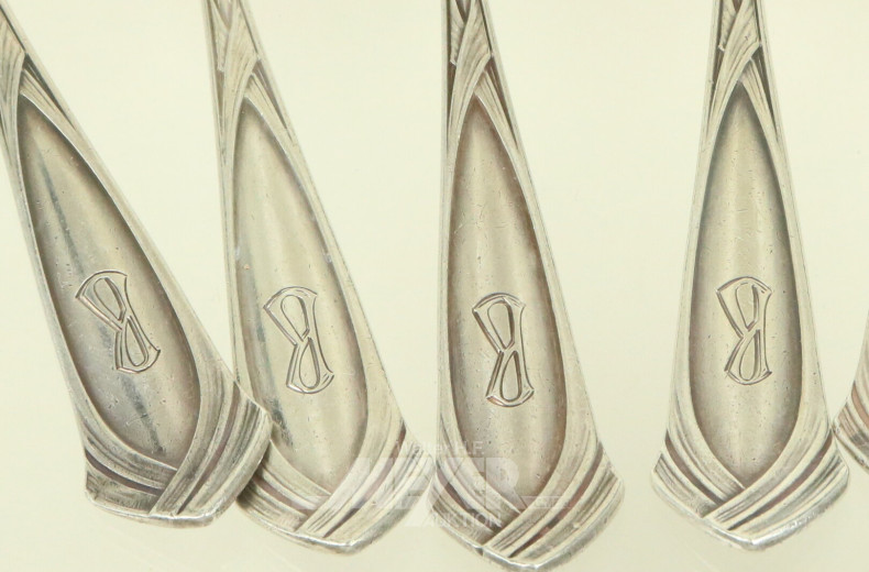 6 Kaffeelöffel im Art-Deco-Stil