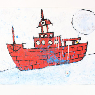 Gemälde 'Ziegelsteinschiff im weißen Licht'