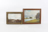 2 Gemälde mit Flusslandschaften