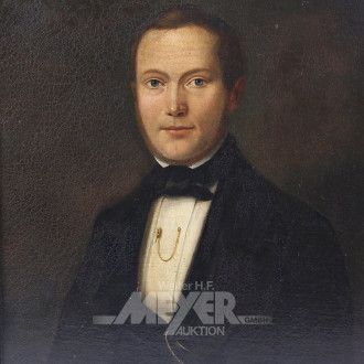 Paar Gemälde,  "Damen-u. Herrenportrait"