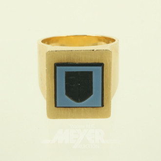 Wappenring mit graviertem Achat