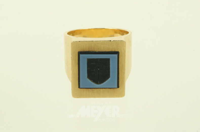 Wappenring mit graviertem Achat