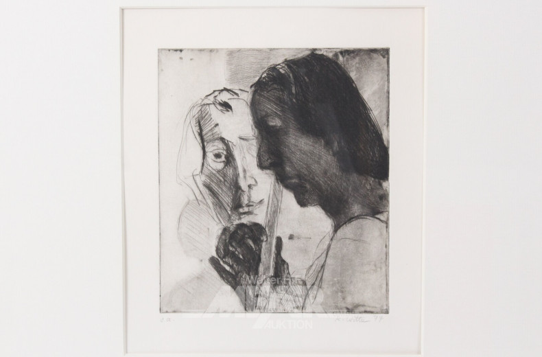 Radierung "Damenportrait"