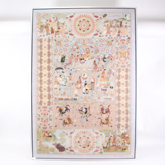 Stickbild auf Seide "Bengalische Sagenwelt"