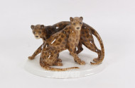 Porzellan Figur "Leoparden"