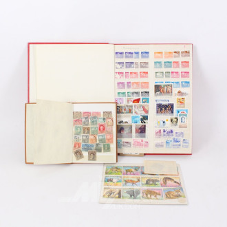 2 Briefmarkenalben, gemischte Sammlung