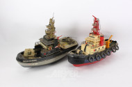 2 Modellschiffe: Hafenschlepper, Rettungsschiff