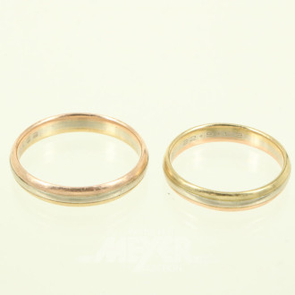 Paar Trauringe, tricolor