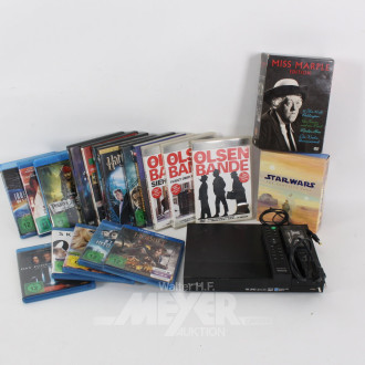 Posten DVD´s  und Blu-ray Disc´s sowie 1 x Blu-ray Player SONY