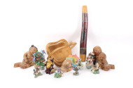 Posten Hausrat & Dekorationen: Kleinfiguren, Buchstützen, Didgeridoo etc.