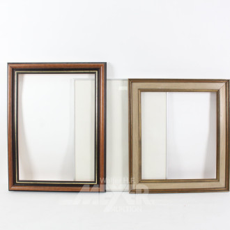 6 versch, Bilderrahmen, darunter Keil-, Holz- u. Alurahmen