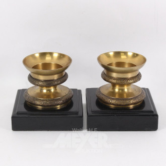 Paar Lampenfüße, Bronze auf Onyx-Sockel