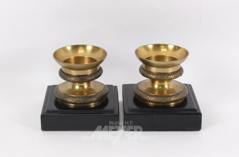 Paar Lampenfüße, Bronze auf Onyx-Sockel