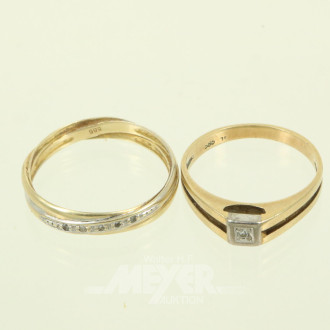 2 Ringe mit kl. Brillanten