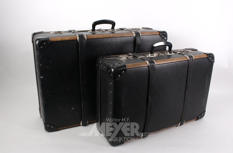 2 Reisekoffer mit Lederriemen