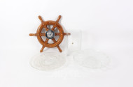 3 Teile Kristall u. 1 kl. Steuerrad