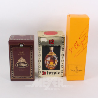 2 Flaschen Whisky und 1 x Flasche Champagner