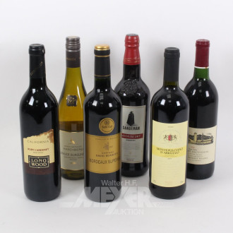 6 Flaschen Rot und Weißwein