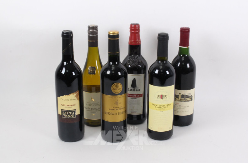 6 Flaschen Rot und Weißwein