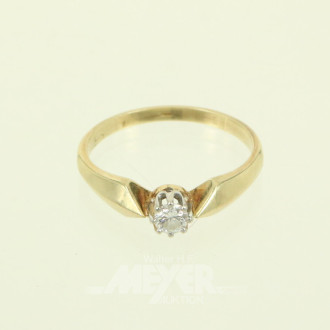 Solitärring mit Brillant von ca. 0.15ct