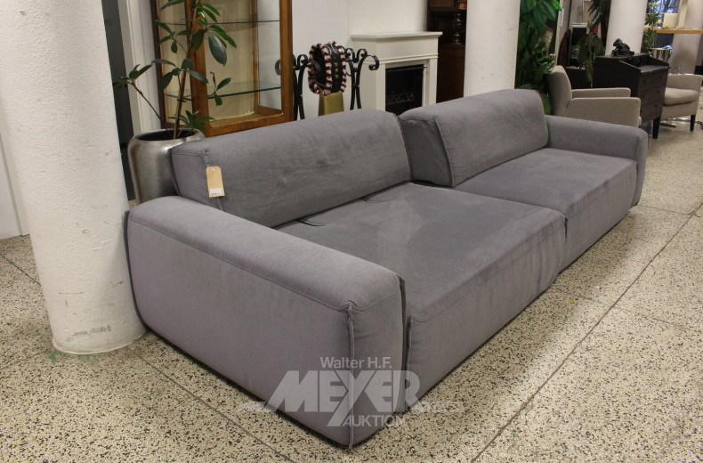 mod. Sofa 2-tlg., gau mit verstellbarer Rückenlehne