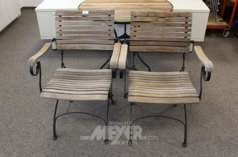 2 Gartenstühle, klappbar, mit Armlehne