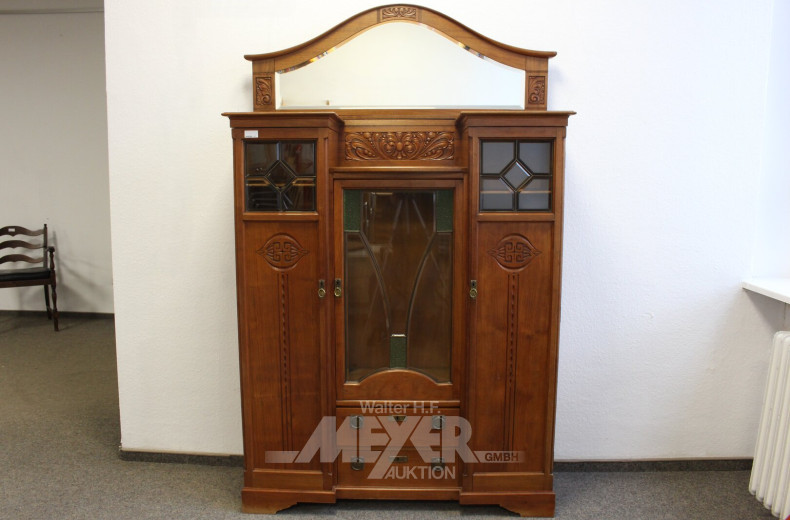 Vitrinenschrank / Vertiko mit Spiegelaufsatz, Reproduktion