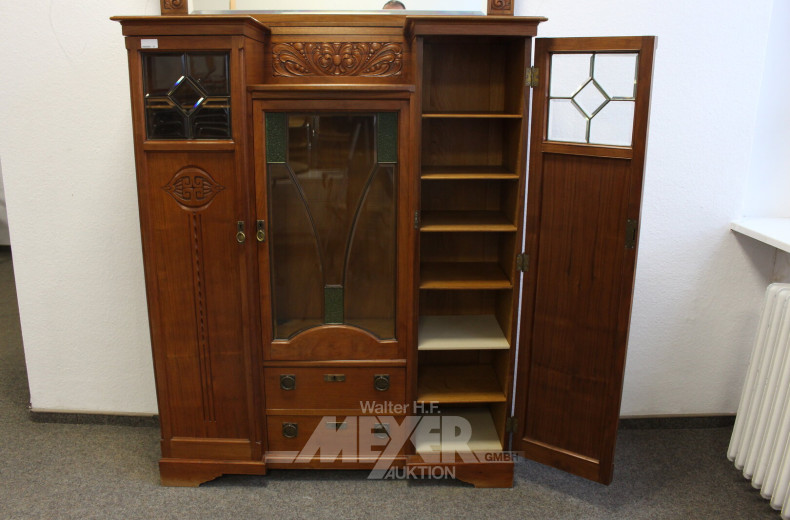 Vitrinenschrank / Vertiko mit Spiegelaufsatz, Reproduktion