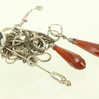 kl. Konvolut Silberschmuck, 835er u. 925er Silber