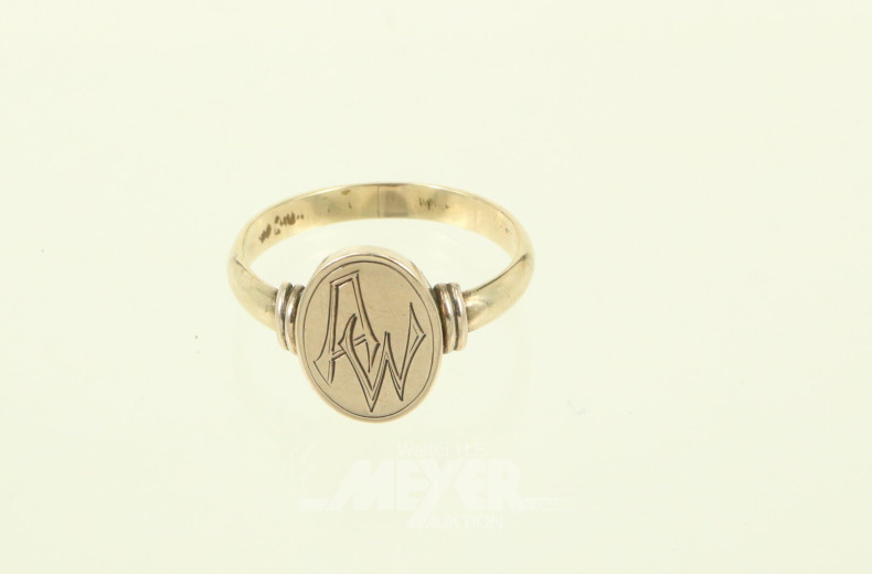 Ring mit Monogramm 'AW'
