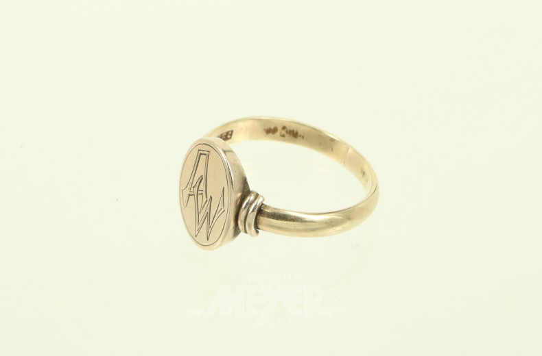 Ring mit Monogramm 'AW'